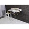Kingston Brass 36 Carrara Marble Console Sink with Acrylic Legs, Marble WhiteBrushed Brass LMS36MA7 - alternate 4